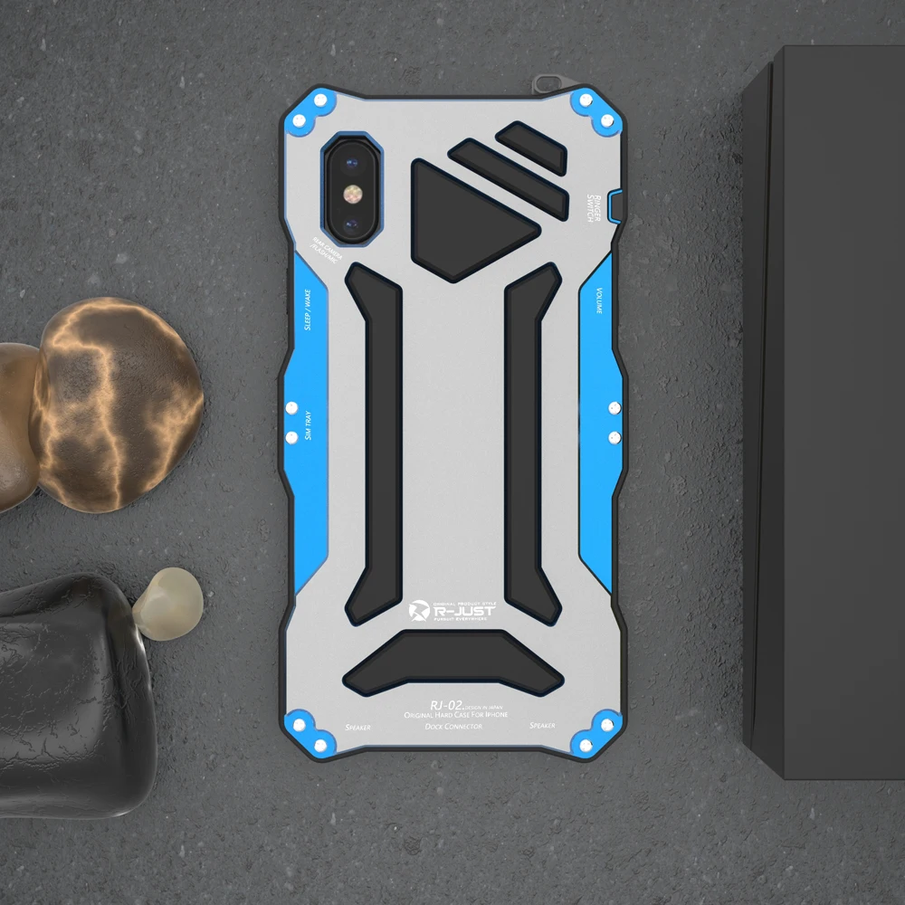 R-JUST Heavy Duty Armor Shockproof Hard Hybird Silicone Phone Case for Iphone X Strong protection Back Cover For |