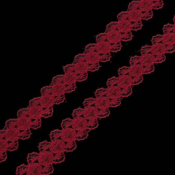 Burgundy 5 ярдов/партия кружевная лента 15 мм кружевная отделка ткань вышитая Сетка кружевная отделка для шитья украшения африканская кружевная ткань - Цвет: Burgundy