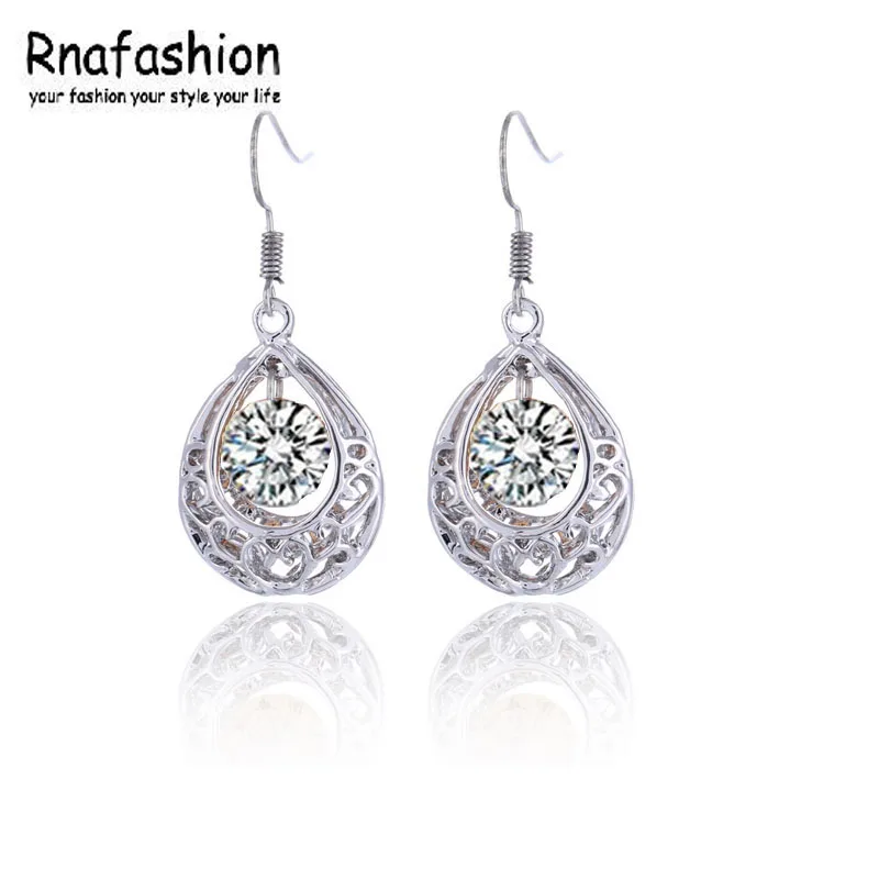 Серьги подвески в стиле ретро с фианитами 076|earrings zircon|piercing earringsearrings earring |