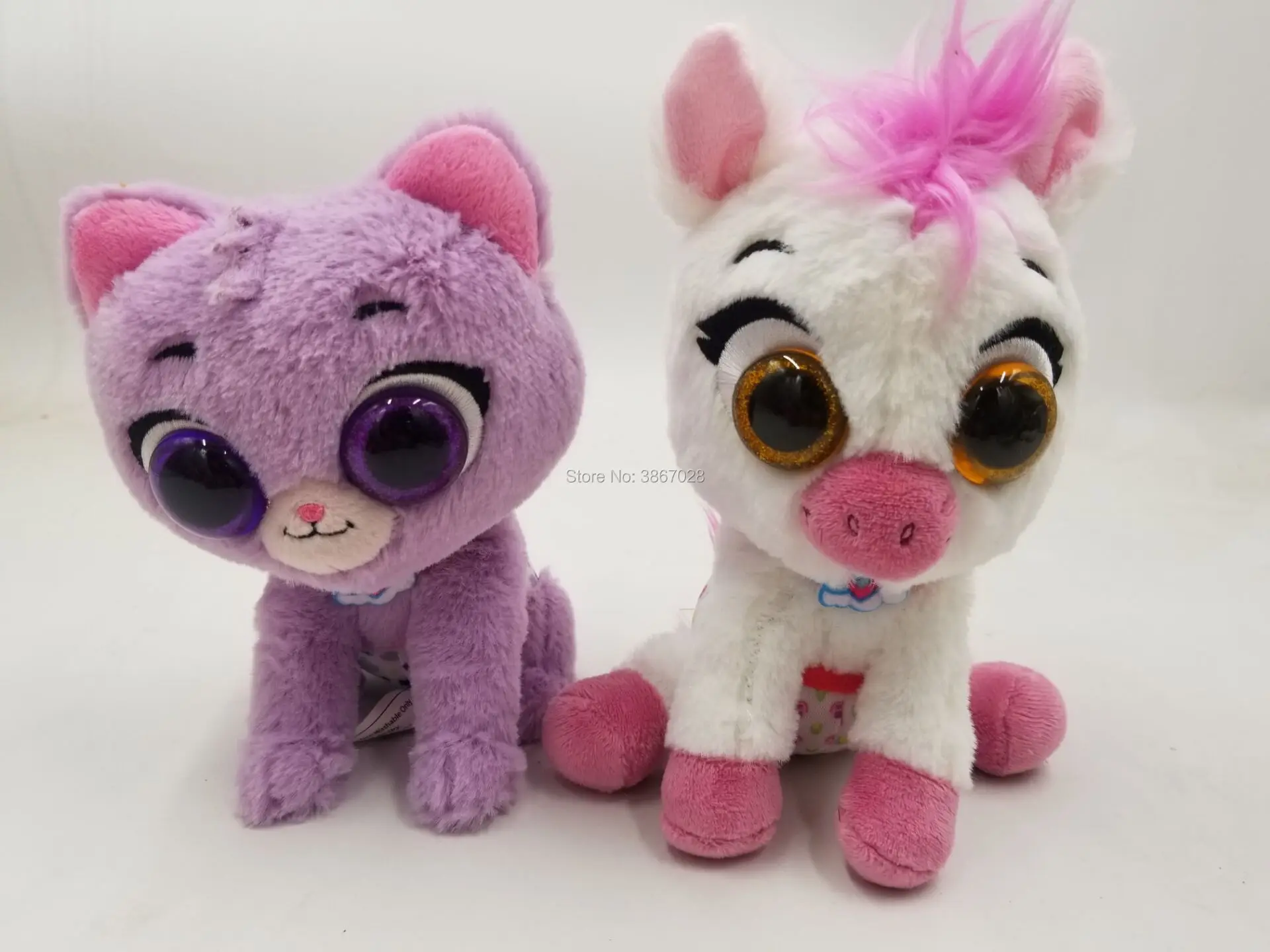 15 см фиолетовая Кошка Белая лошадь плюшевые игрушки с большими глазами мягкие