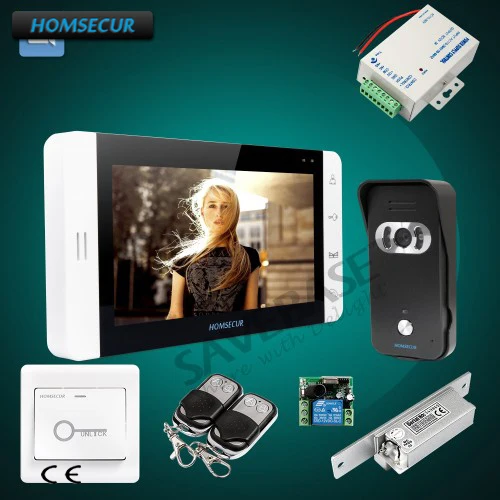 HOMSECUR 7 &quotпроводной беспроводной видео и аудио домашний Интерком с черной камерой