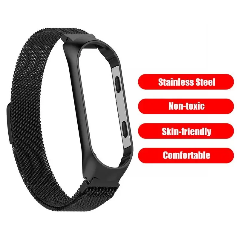 

For Mi Band 4 Strap Metal Stainless Steel Wrist Bracelet For Xiaomi Mi Band 4 Strap Miband 4 3 Wristband Pulseira Miband4 Belt