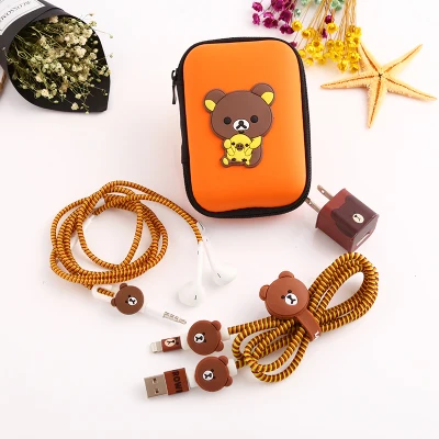 style 12 Мультяшный usb-кабель протектор для наушников комплект с коробка для наушников кабель Стикеры для намотки спиральный usb-шнур с зарядным устройством для iphone 5s 6 6s 7 - Цвет: style 12