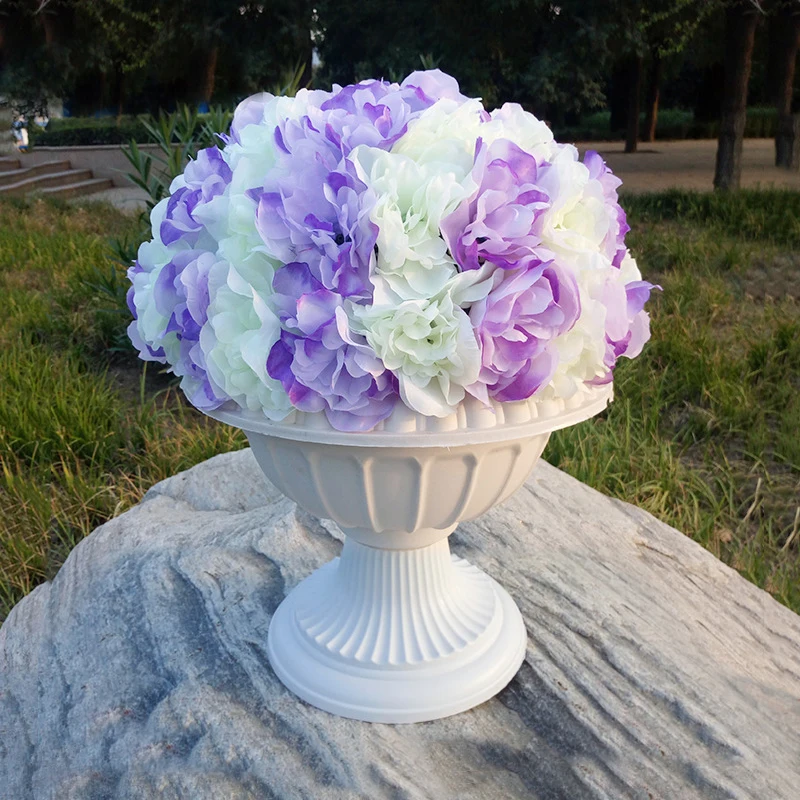 flower and pot Q 2 шт Пластиковые римские колонны модные бутафория для свадебной вечеринки декоративные белые столбы горшки дорога цитируется Добро пожаловать области Декор цветок шар - Цвет: flower and pot Q