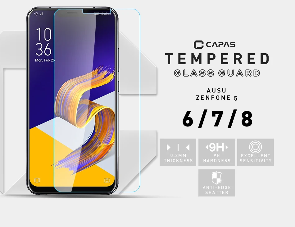 Защитная пленка для экрана Asus Zenfone 5z ZS620KL из закаленного стекла Для ЖК-дисплея |
