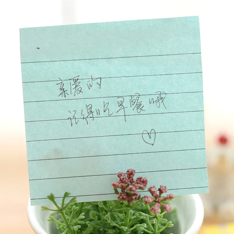 Простые линии Блокнот цветные Стикеры для заметок 80 листов клей сообщение Бумага