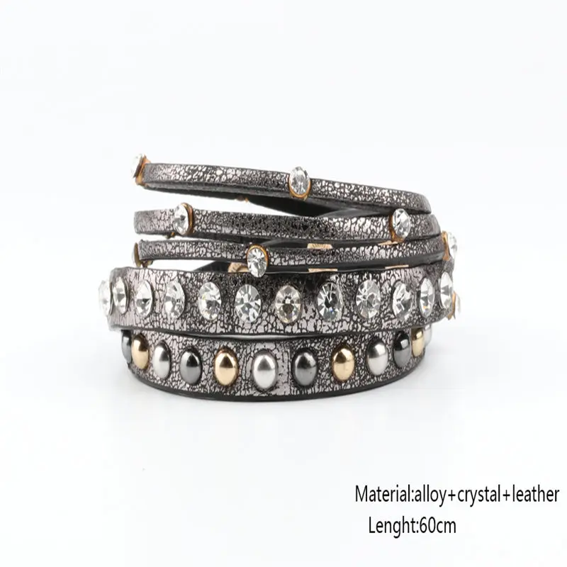 New Fashion Crystal Beads Charms Bracelets &amp Bangles For Women Men Multiple Layers Leather Bracelet Statement Party Jewelry 88 |