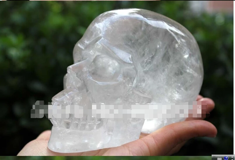 JJooyying005551@@Clear Rock Quartz Natural Crystal Skull Carving ART Healing | Дом и сад