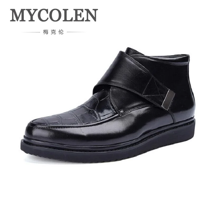 MYCOLEN/мужские ботинки Новинка 2017 года Сезон Зима деловые мужские ботильоны на