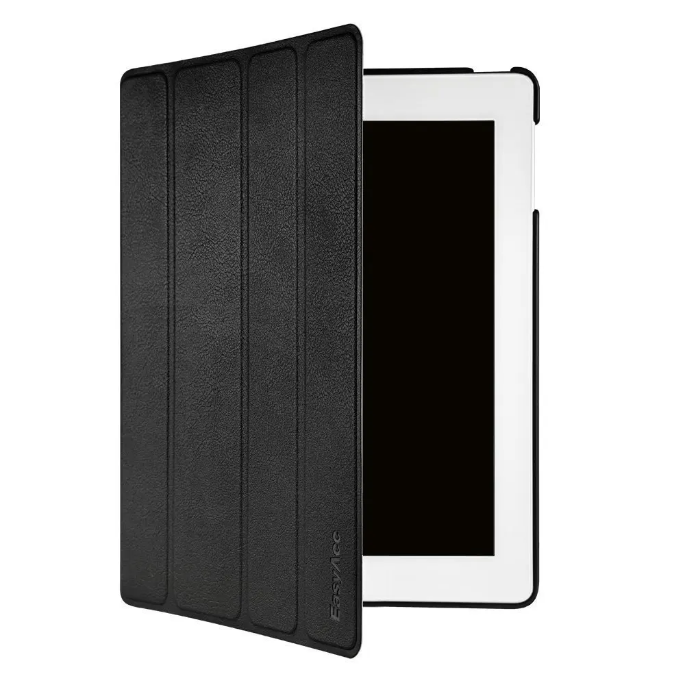Чехол Easyacc для iPad 2/3/4, Ультратонкий чехол из искусственной кожи, мягкий чехол-книжка с функцией автоматического сна/пробуждения, умный чехол для iPad 2/3/4 - Цвет: Черный