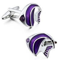 hawson purple cufflinks for mens trendy fish pattern cuff links party jewelry shirt accessoryornament