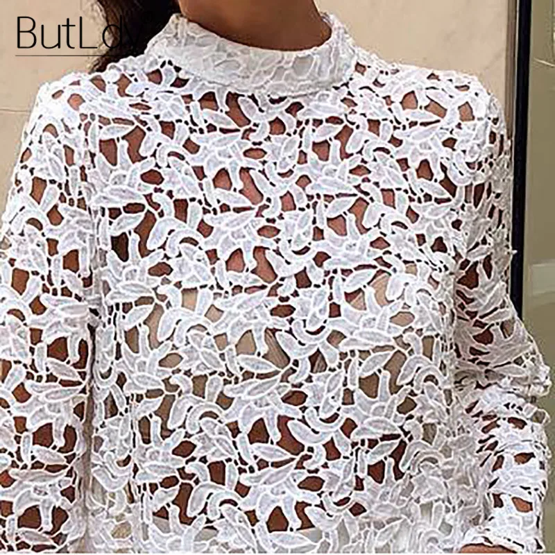 Женское ажурное платье длинное белого цвета с длинным рукавом для вечеринок и