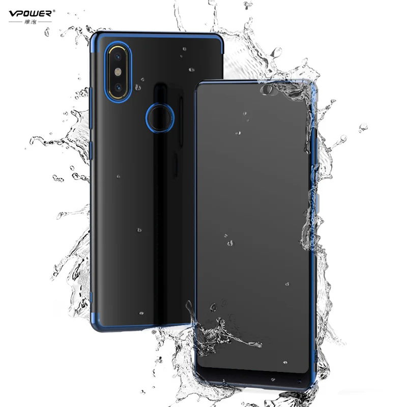 Кристальный ТПУ окрашенный для Xiaomi Mi Mix 2s Чехол, Vpower прозрачный окрашенный каркас мягкий чехол для телефона для Xiaomi Mi Mix 2s Чехол