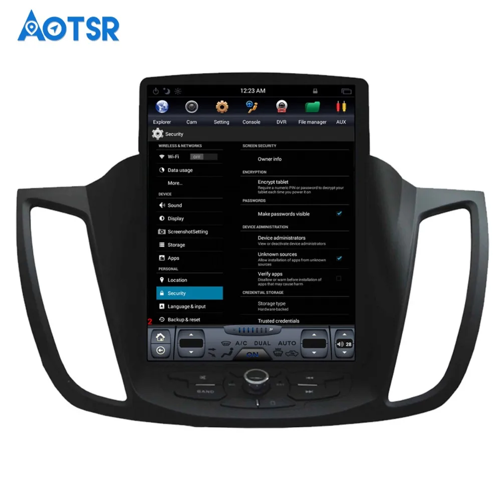 Автомобильный DVD плеер в стиле Tesla на Android GPS навигатор для Ford Kuga 2013 2017 стерео