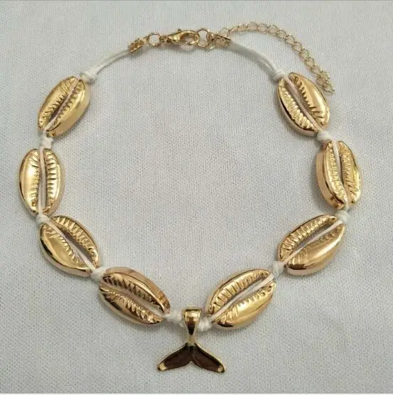 1 шт. летняя пляжная Подвеска из морской раковины с кисточками ножной браслет