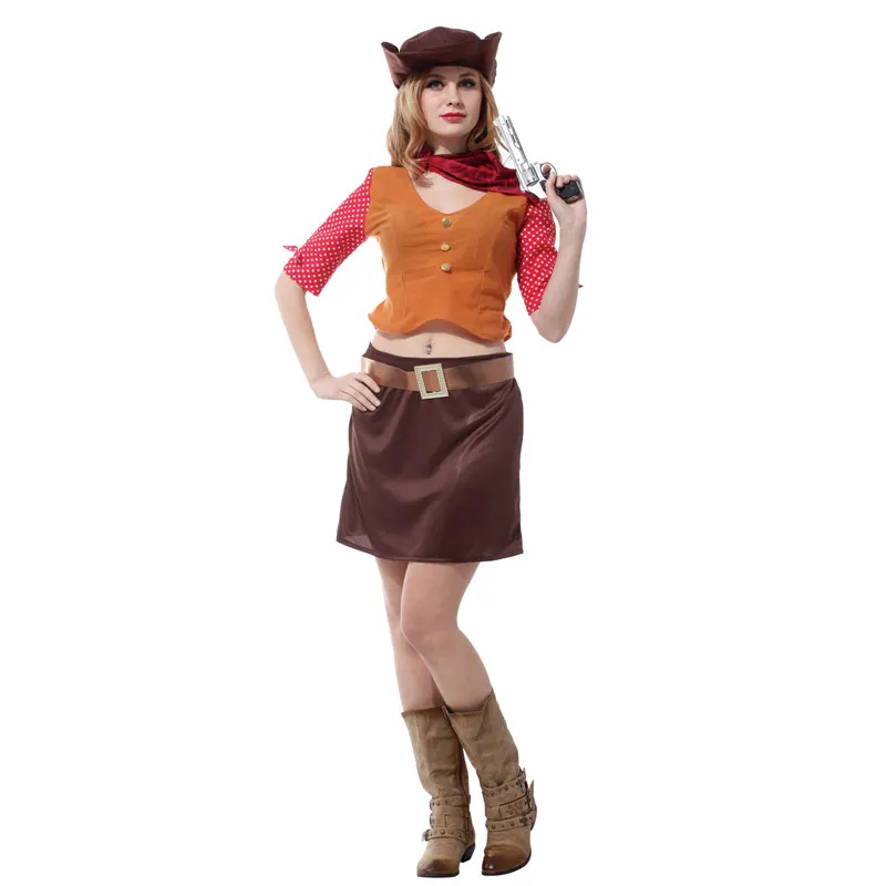 Cowgirl Косплей Пурим Сан Фермин Хэллоуин ковбойские костюмы для женщин фантазия