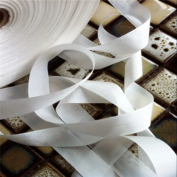 undyed white 15 мм X 150 м Неокрашенная чистый шелк вышивка лента тонкая тафта высокое качество шелковая лента Аня лента ручной работы - Цвет: undyed white