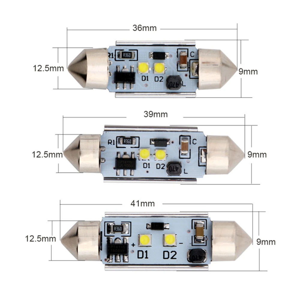 10 шт. Canbus 14 Вт 36 мм 39 мм 41 мм 7 Вт 2 светодиодный s SMD 600Lm светодиодные лампочки чтение потолочный номерной знак свет 6500-8000 К 12 В без ошибок