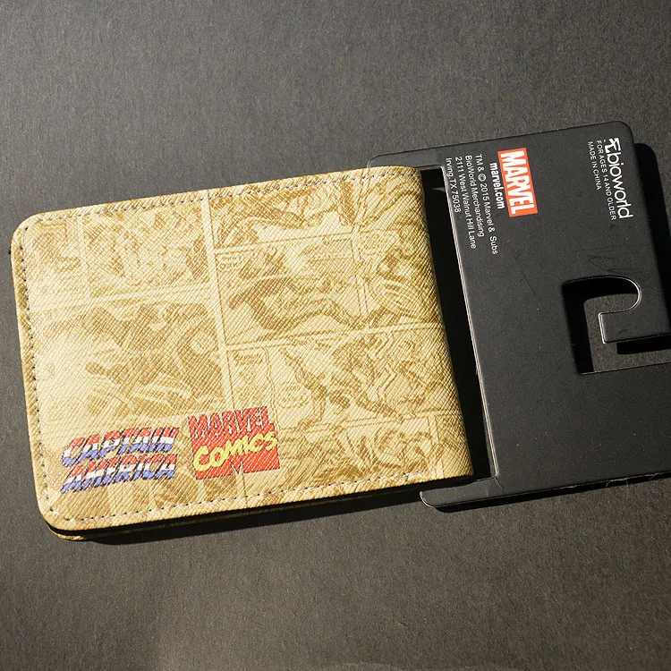 Новинка, тонкий кошелек в стиле комиксы DC Marvel, Мстители, Халк, Железный человек, Капитан Америка, кошелек с логотипом, кошелек для кредитных карт