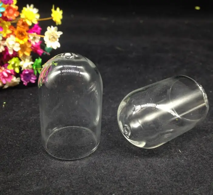 

20pcs 38*25mm Transparent glass cover globe bubble glass dome tube glass bottle vial jars one hole pendant necklace container