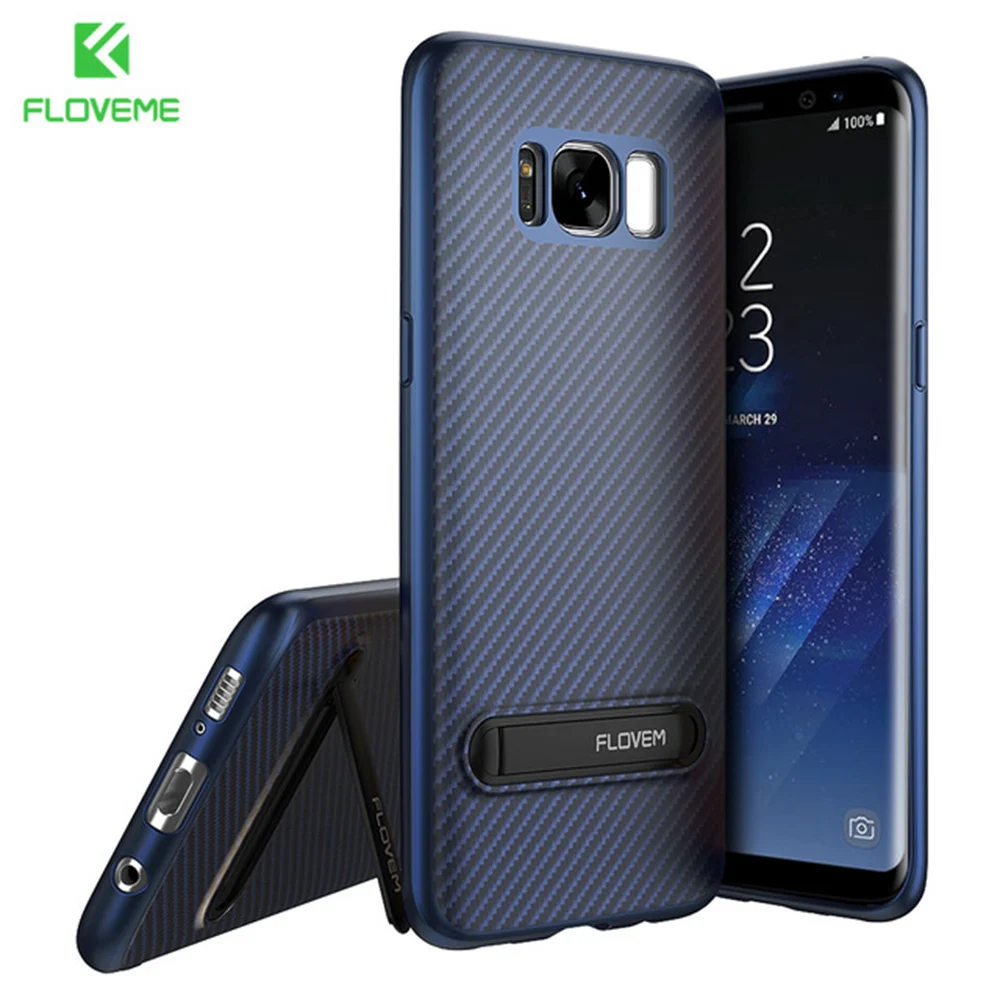 FLOVEME чехол для телефона Galaxy S8 S9 Plus S7 Edge Note 8 мягкий из углеродного волокна Samsung