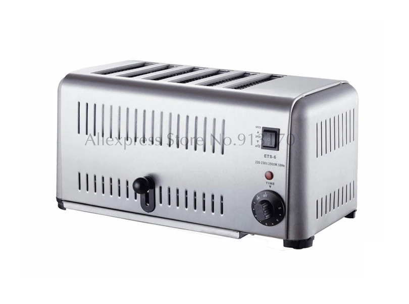 Electric Kitchen Toaster 6 Slice Stainless Steel Commercial Bread Oven | Toasters