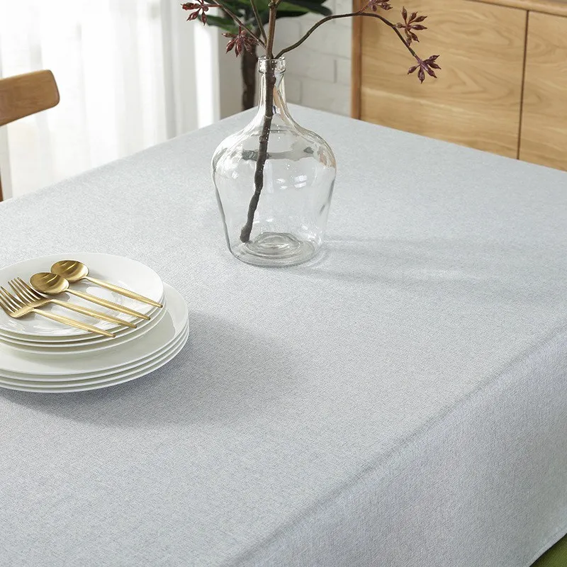 gray Современный стиль бельё Хлопок Диван Крышка для кухни водонепроницаемый маслостойкие Твердые скатерти для прямоугольного стола декоративный Декор - Цвет: gray