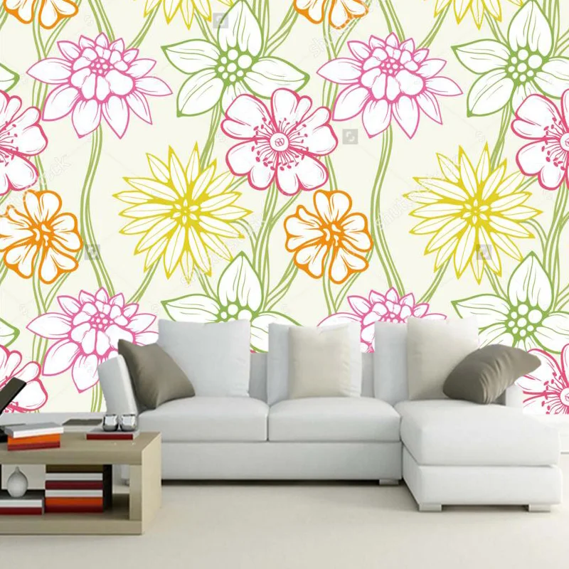 Большие ретро обои цветочные 3D фотообои для гостиной спальни столовой настенные