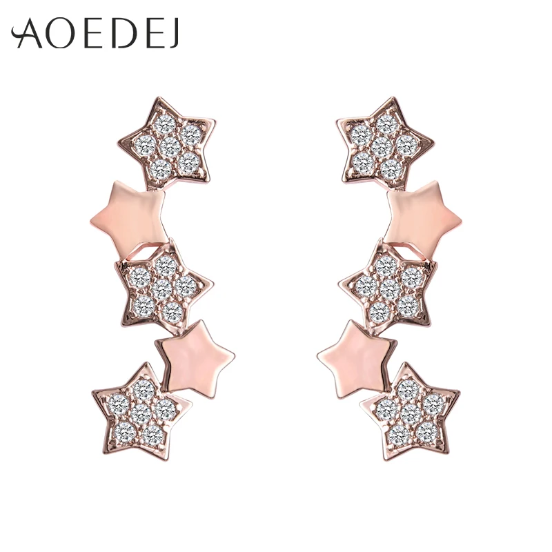 AOEDEJ 1 пара розовое золото звезды серьги модные белые Ювелирные изделия из