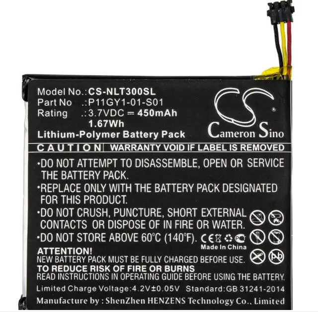 

cameron sino 450mah battery for NEST Learning Thermostat T200377 T200477 T200577 T200777 T200877 3701-0001-01 P11GY1-01-S01