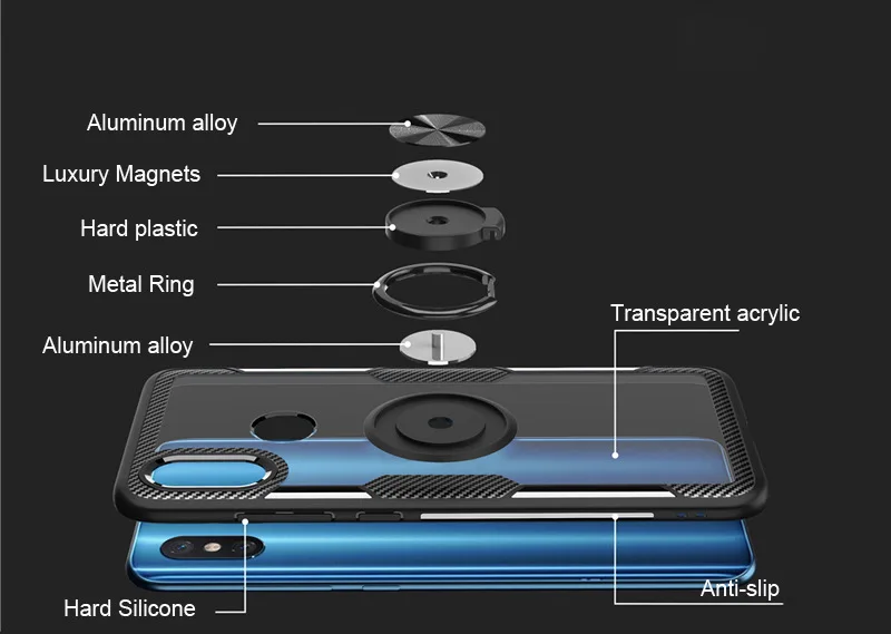 Автомобильный Чехол-держатель с кольцом для Xiaomi mi 8 9 SE mi 8 mi 9 прозрачная Противоударная задняя крышка для телефона Xio mi 8 чехол Xiao mi 9 9SE 8SE On