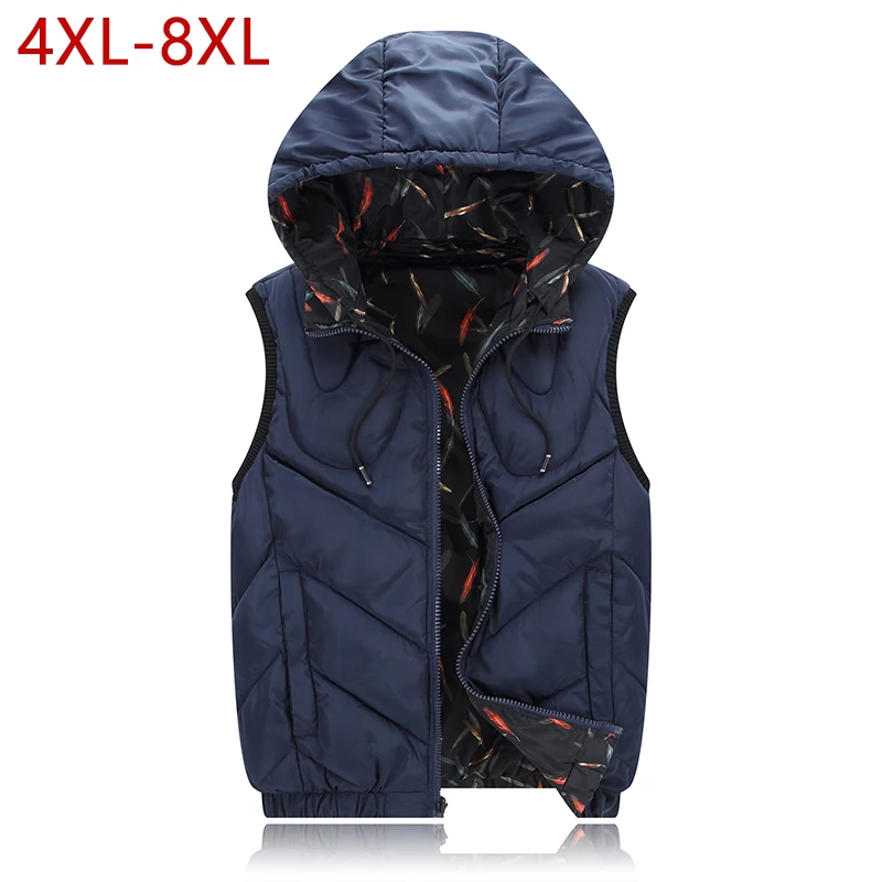Размера плюс 4XL-8XL хлопковый утепленный жилет с узором в зима-осень мужской Повседневное Теплая парка в стиле милитари без подкладки; без рукавов; с куртка Мужские Мешковатые жилет