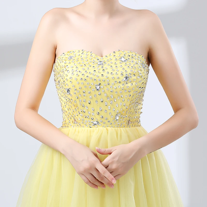Forevergracedress/желтое короткое коктейльное платье трапециевидной формы фатиновое