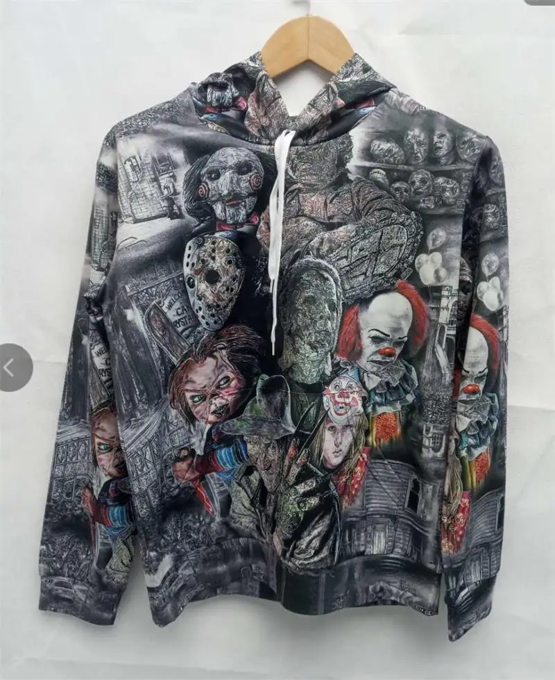 Мужские толстовки с объемным принтом Клоун ужас сезон осень для мужчин и женщин