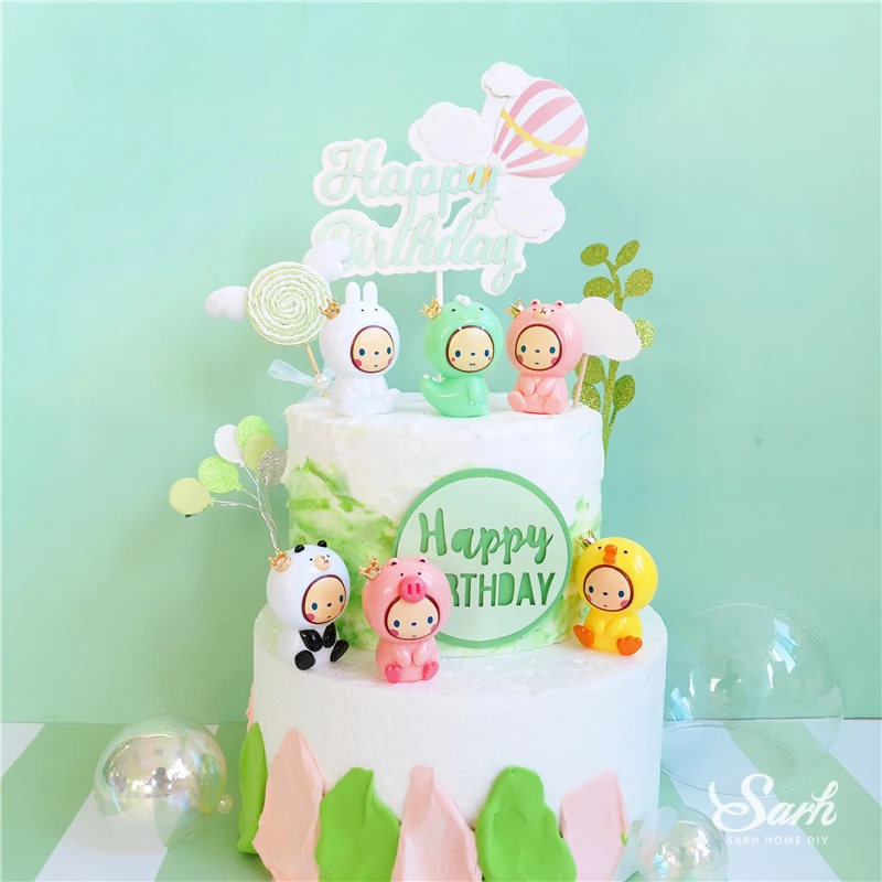 Ins желтая утка Корона панда украшение животного мира декорации с днем рождения