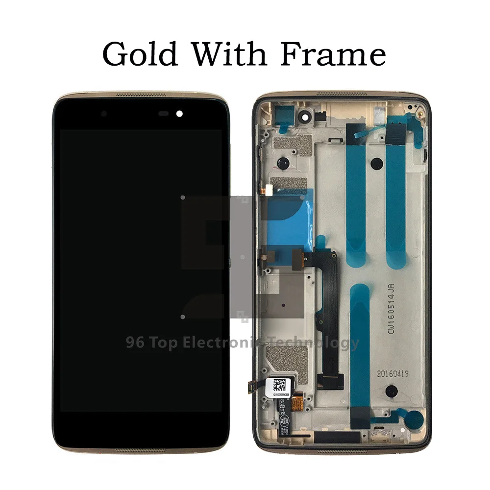 AA + lcd рамка для Alcatel One Touch Idol 4 LTE 6055 P 6055Y 6055B K ЖК дисплей сенсорный экран дигитайзер