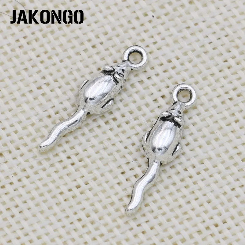 JAKONGO античный посеребренный кулон с мышкой Подвески для изготовления ювелирных