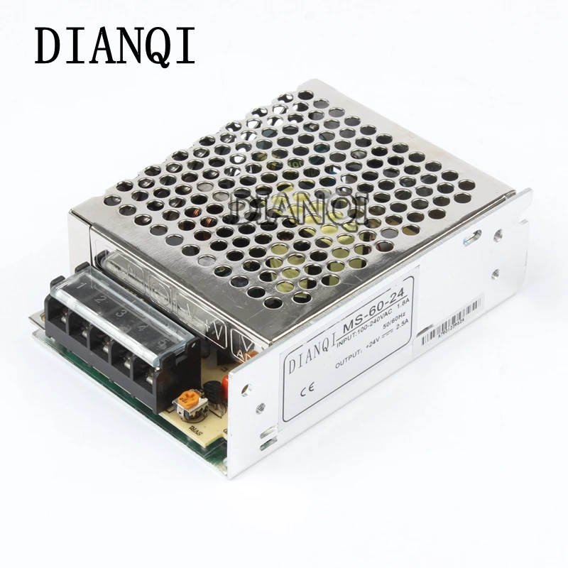 DIANQI Переключатель Блок питания 60 Вт 24 В 2.5A мощность suply мини размер din led ac dc