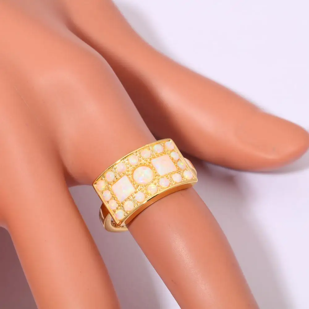 Создан Белый огненный опал желтого золота Цвет оптовая продажа Лидер продаж Мода