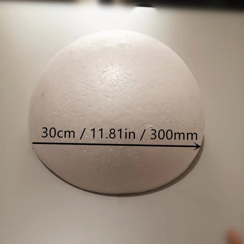 30cm 1 Piece 30 см/11,81 дюйма/300 мм половинчатые белые однотонные шарики из пенополистирола для свадебного декора, моделирования, аксессуары для цветов, шар 11,81 дюйма/300 мм - Цвет: 30cm 1 Piece
