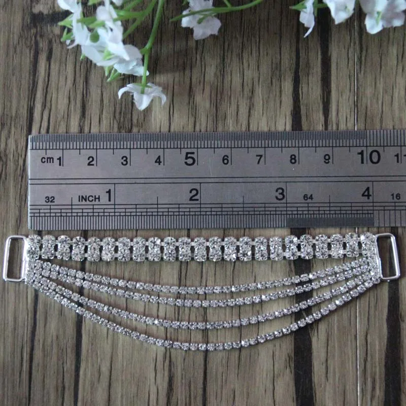 Free Shipping 20pcs/lot 7'' Rhinestone Connector Shoe Buckle Apparel Buckle Bikini Connector Headband Connector LSRC62201