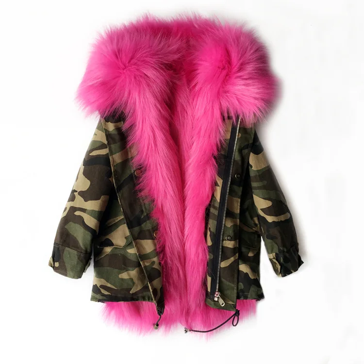 Брендовое дизайнерское меховое пальто для девочек зимние детские куртки и