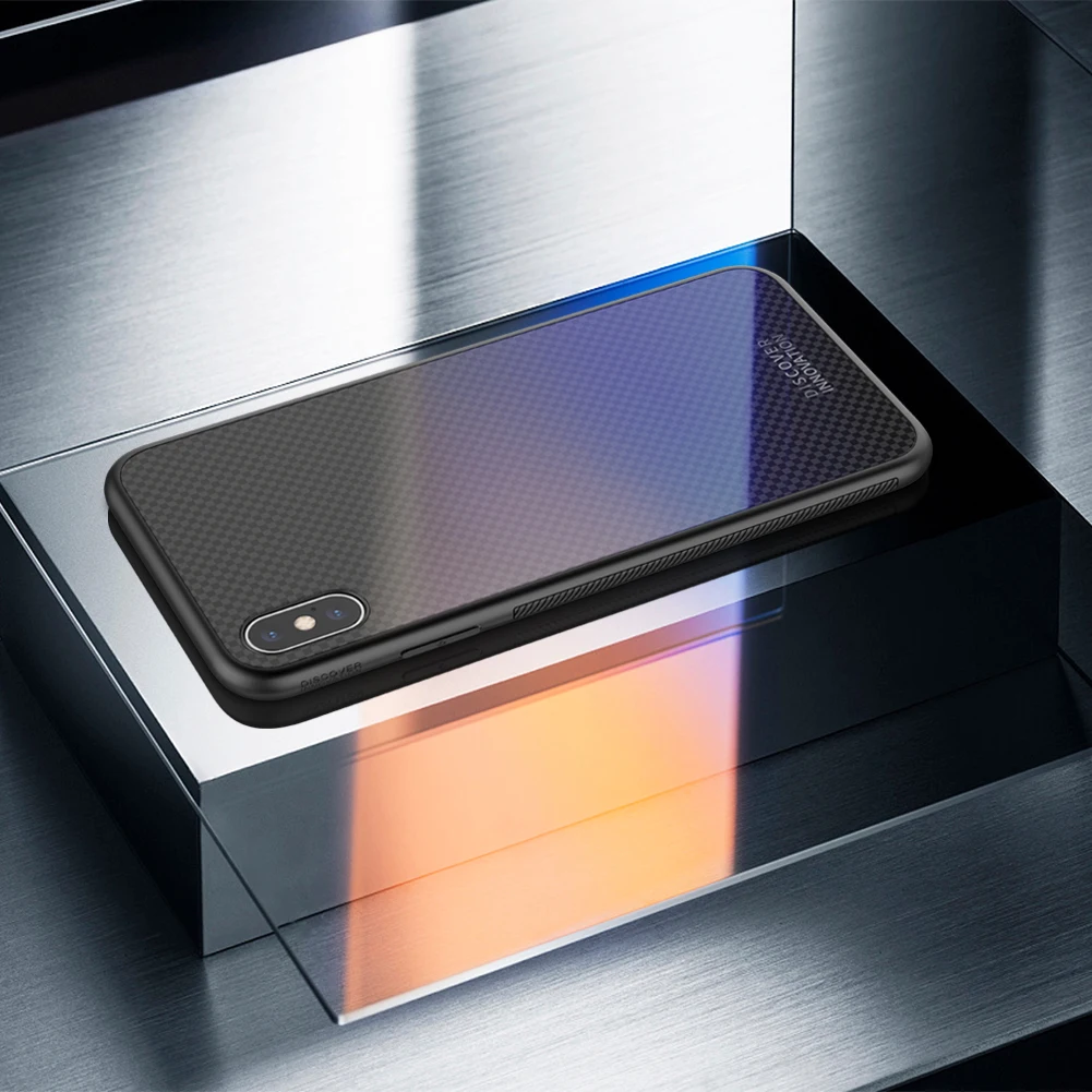 Новый чехол для iPhone X NILLKIN закаленный клетчатый изогнутое стекло с закругленными