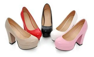 Женские туфли лодочки из лакированной кожи однотонные кожаные на платформе и