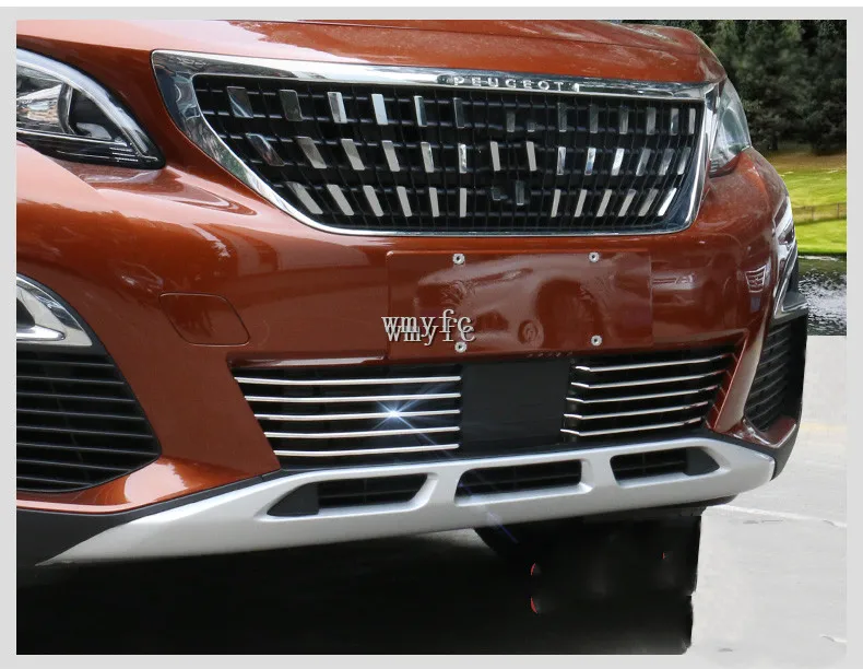 Для peugeot 3008GT 3008 17 18 /5008GT из нержавеющей стали Передняя решетка решетки Нижняя отделка полосы 26 шт