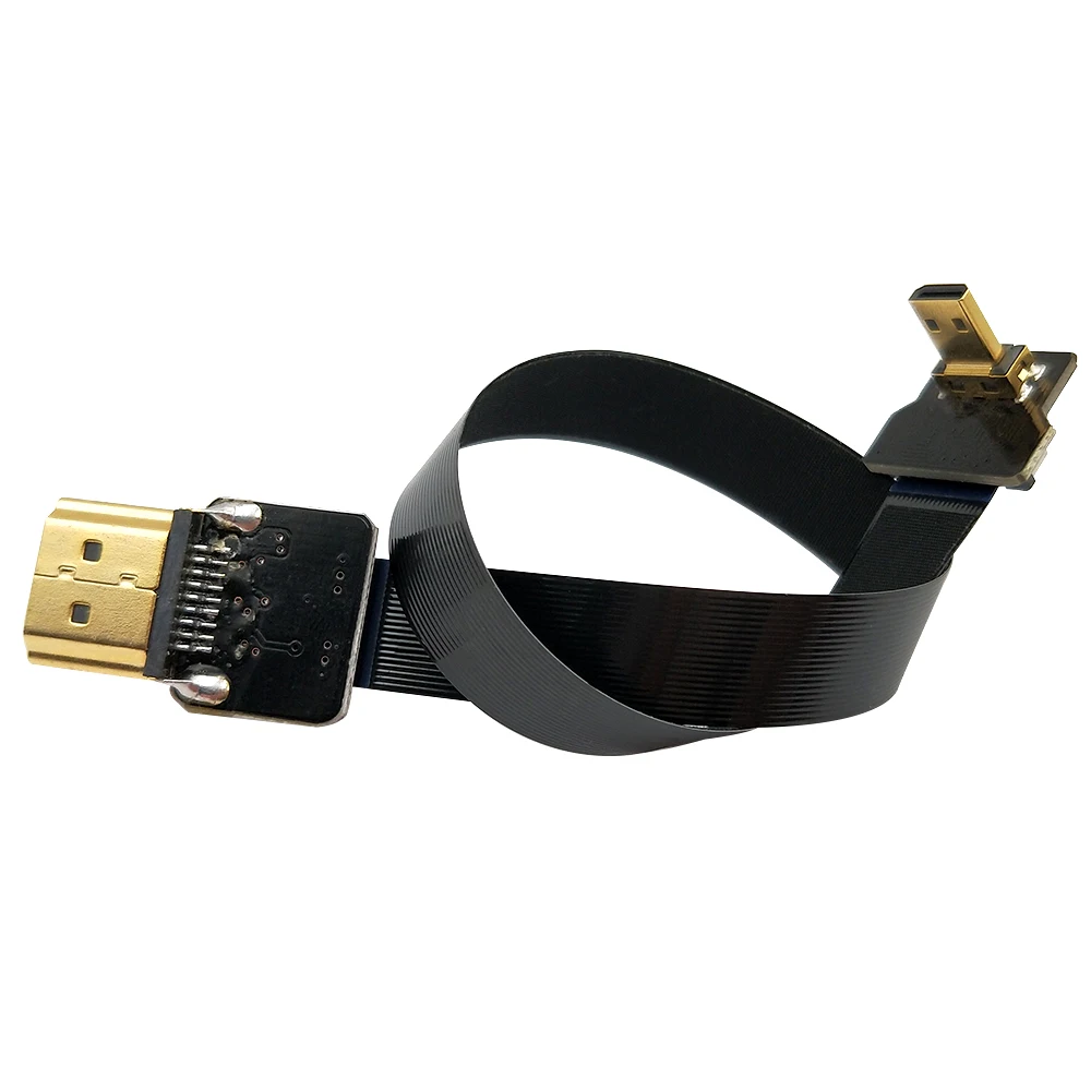 Danspeed FPV HDMI type A Male-HDMI Micro под углом 90 градусов Мужской плоский кабель для GOPRO аэрофотосъемка