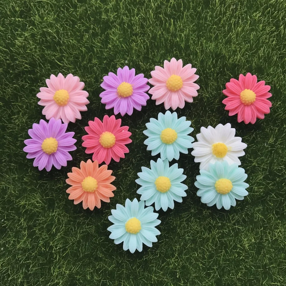 10 шт./лот kawaii плоская задняя Смола маленький цветок Маргаритка DIY Кабошоны