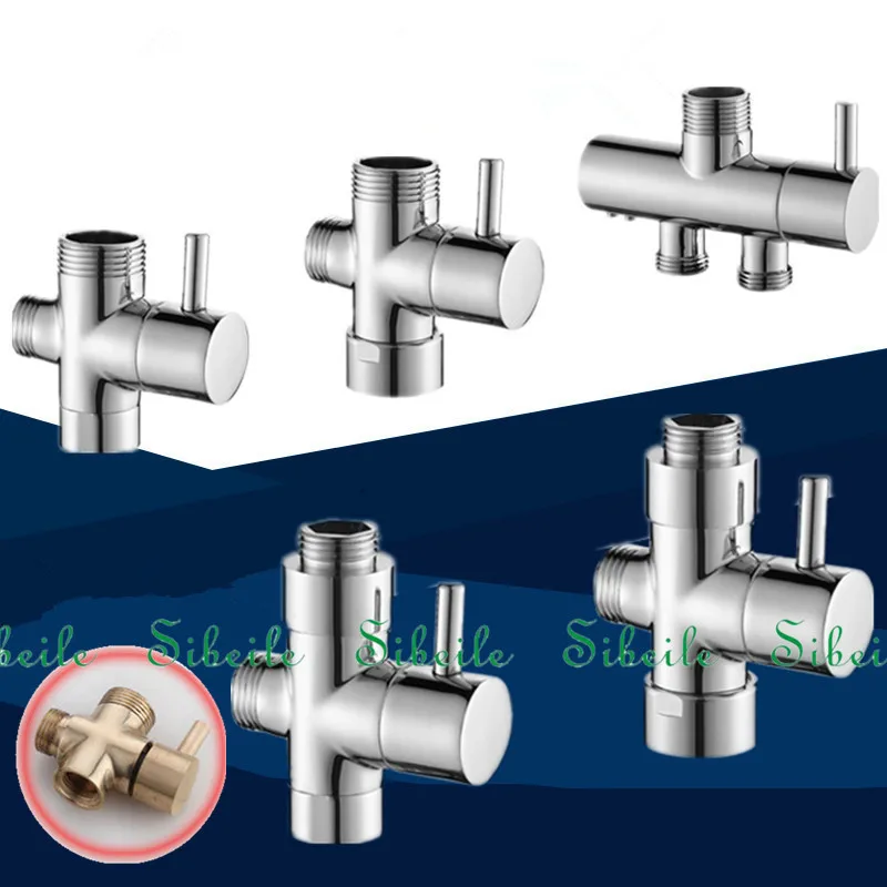 SBLE Ванная комната Туалет Биде 3/4 ''1/2'' Т-адаптер душевой переключатель клапан смеситель для душа тройник соединитель Shattaf клапан латунь Сделано