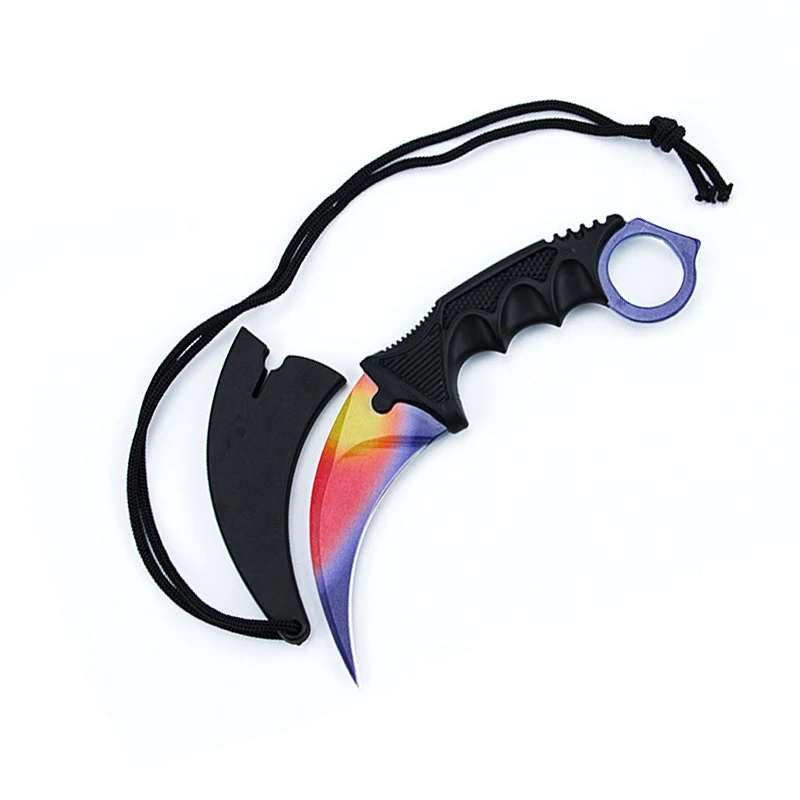 M CS GO, тактический коготь, нож Karambit, инструменты для кемпинга, охоты, выживания, EDC, ножи с фиксированным лезвием, с оболочкой - Цвет: M