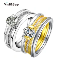 eleple bridal sets yellow white gold color ring wedding rings for women fashion jewelry lovers gifts dropshipping vsr152